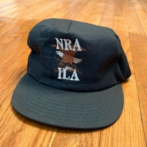 NRA ILA Vintage Black Cap with Embroidered Logo Adjustable Strap Hat